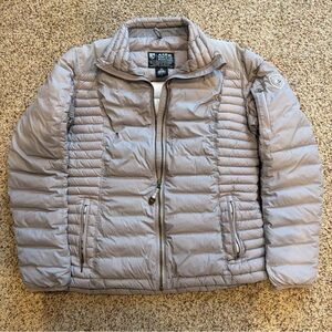Kuhl Projekt Spyfire Goose Down Puffer Jacket Womens L Quilted Zip Pockets READ